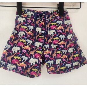 Janie and Jack Floral Animals Novelty Print Boys Swim Trunks Boardshorts 3-6M